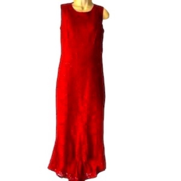 Alexa B Nites Red Formal Evening Holiday Party Prom Dress Lace Glitter Mermaid 6 - Picture 1 of 16